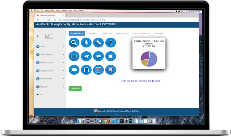 Dashboard gestionale assicurativo